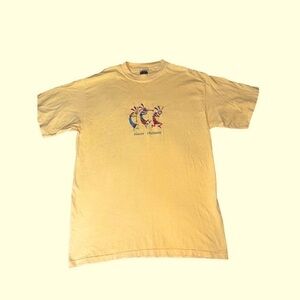 Vintage COLORADO Women Sunny Yellow Multicolor Embroidered Crewneck T-Sh…